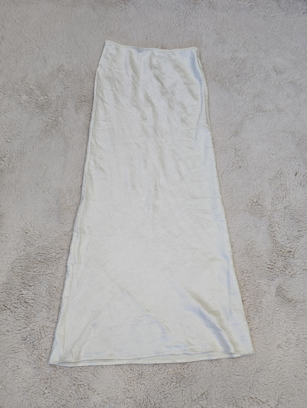 Free People Ivory Satin Maxi Skirt